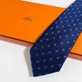 美品 HERMES エルメス ネクタイ シルク H織りタイ ファソネH H柄