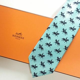 エルメス(HERMES)の美品 エルメス HERMES ネクタイ シルク100% 動物柄 / ホース(ネクタイ)