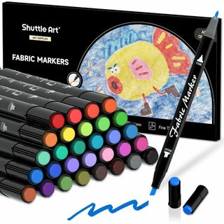 Shuttle Art 布ペン ツインタイプ 30色セット 布に書けるペン 布用(その他)