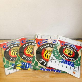 【阪神タイガース】タオル ハッピ のれん 壁掛け 4枚まとめ 2003年優勝記念(記念品/関連グッズ)