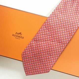エルメス(HERMES)の美品 エルメス HERMES ネクタイ シルク エスカルゴ柄 総柄(ネクタイ)