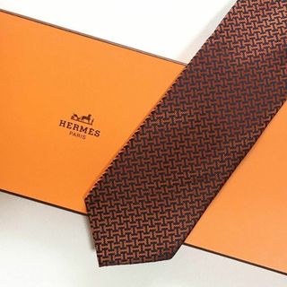 エルメス(HERMES)の美品 エルメス HERMES ネクタイ シルク H織りタイ ファソネH H柄(ネクタイ)
