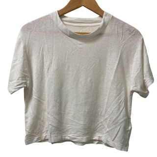 良品 23SS MUSE de Deuxieme Classe ミューズ ドゥーズィエムクラス LINEN BASE Tシャツ ホワイト レディース 古着 中古 USED(カットソー(半袖/袖なし))