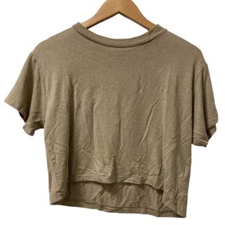 良品 23SS MUSE de Deuxieme Classe ミューズ ドゥーズィエムクラス LINEN BASE Tシャツ ベージュ レディース 古着 中古 USED(Tシャツ(半袖/袖なし))