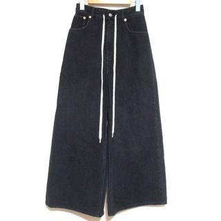 エムエムシックス(MM6)の美品 22AW MM6 エムエムシックス メゾンマルジェラ ワイド デニムパンツ サイズ36 ブラック レディース 古着 中古 USED(デニム/ジーンズ)