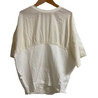 ジルサンダー(JIL SANDER)の美品 JIL SANDER ジルサンダー シルク切替 ハーフスリーブ チュニック プルオーバー Sサイズ ホワイト レディース 古着 中古 USED(チュニック)
