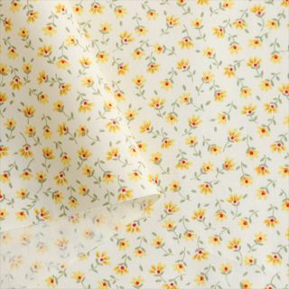 双日ファッション 花柄プリント ブロード生地 巾112cm×1m切売カット イエ