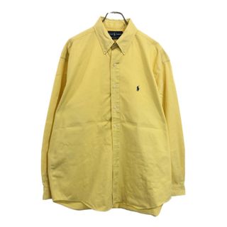 RALPH LAUREN ラルフローレン BLAKE ボタンダウン 長袖シャツ イエロー(メンズ L)中古 古着 U8524(シャツ)