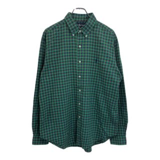 RALPH LAUREN ラルフローレン ボタンダウン 長袖シャツ グリーン(メンズ L)中古 古着 U8529(シャツ)