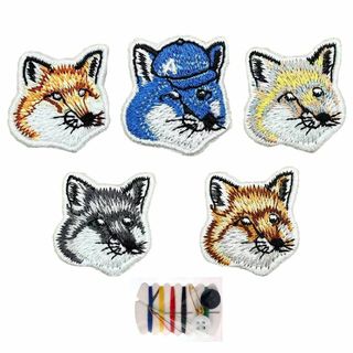 【色:キツネ匹5個】サムコス 刺しゅうパッチ アイロンワッペン セット ファッシ(その他)