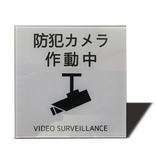 Seagron 防犯カメラ 作動中（イラスト型）サインプレート 両面テープ付き 