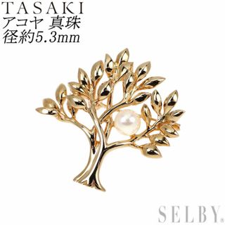 タサキ(TASAKI)の田崎真珠 K14PG アコヤ 真珠 ブローチ 径約5.3mm 植物(ブローチ/コサージュ)