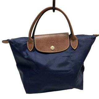 ロンシャン(LONGCHAMP)のLONGCHAMP(ロンシャン) ハンドバッグ ル・プリアージュオリジナル ダークネイビー×ダークブラウン 折りたたみ レザー(ハンドバッグ)