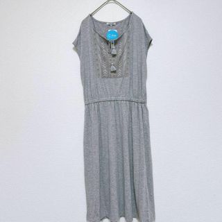 グローバルワーク(GLOBAL WORK)の【新品】GLOBAL WORK グローバルワーク ひざ丈ワンピース(L)グレー(チュニック)