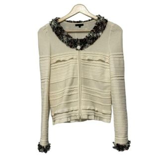 トゥービーシック(TO BE CHIC)のTO BE CHIC(トゥービーシック) ジャケット サイズ2 M レディース - アイボリー×黒×マルチ 長袖/ニット/春/秋(その他)