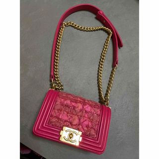 CHANEL - シャネル BOY CHANEL 20cm ツイードピンク
