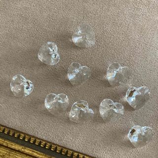 スワロフスキー(SWAROVSKI)のハート型　18×17.5mm  高品質クリスタルガラス　10点セット(各種パーツ)