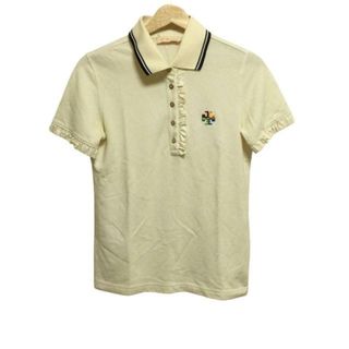 トリーバーチ(Tory Burch)のTORY BURCH(トリーバーチ) 半袖ポロシャツ サイズXS レディース - アイボリー×マルチ フリル(ポロシャツ)