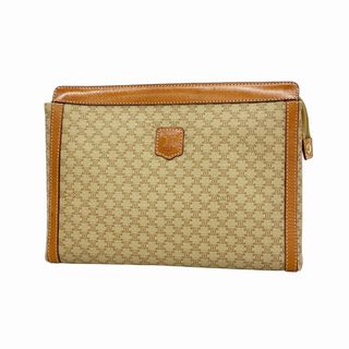 セリーヌ(CELINE)の【5gd5117-h】セリーヌ クラッチバッグ マカダム PVC ブラウン ゴールド金具【中古】メンズ レディース ユニセックス(クラッチバッグ)