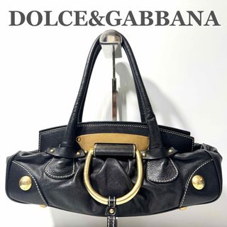 ドルチェアンドガッバーナ(DOLCE&GABBANA)のドルチェ&ガッバーナ Y2K レオパード ゴールド金具 レザーバッグ 肩掛け可能(ハンドバッグ)
