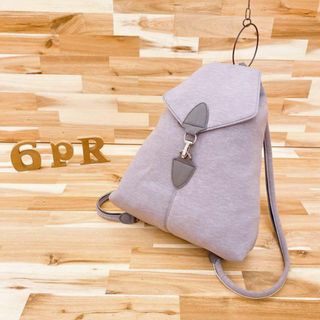 パピヨネ(PAPILLONNER)の【パピヨネ】巾着 リュック 2way ワンショルダーバッグ グレー×シルバー(リュック/バックパック)