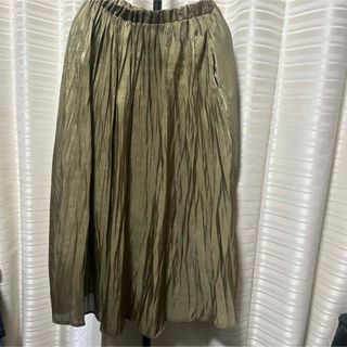 ベイフロー(BAYFLOW)のBAYFLOW プリーツロングスカート オリーブグリーン(ロングスカート)