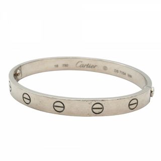 カルティエ(Cartier)の【5jgb0356】カルティエ バングル ラブブレス K18WG ホワイトゴールド【中古】レディース(ブレスレット/バングル)