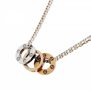 カルティエ(Cartier)の【5jgb0346】カルティエ ネックレス ラブ スリーフープ 6PD K18YG イエローゴールド K18WG ホワイトゴールド K18PG ピンクゴールド/ダイヤモンド【中古】レディース(ネックレス)