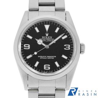 ロレックス(ROLEX)のロレックス エクスプローラーI 14270 ブラック オールトリチウム シングルバックル T番 メンズ 中古 腕時計(腕時計(アナログ))