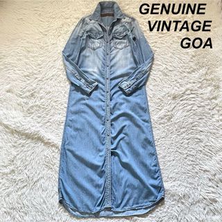 ゴア(goa)のGENUINE VINTAGE GOA ダンガリーワンピース ダメ&USED加工(ロングワンピース/マキシワンピース)