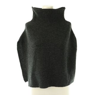 ツイードミル(TWEEDMILL)のツイードミル ニット ポンチョ ノースリーブ タートルネック ダークグレー(ポンチョ)