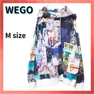 ウィゴー(WEGO)の【良品】WEGO プルパーカー ビッグシルエット 総柄 オーバーサイズ ミックス(パーカー)