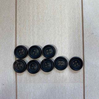 新品 未使用 本水牛ボタン 水牛釦 リアルホーン 黒 15mm 8個
