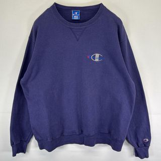 チャンピオン(Champion)の古着 90's/90年代 チャンピオン Champion USA製 スウェット トレーナー 大きいサイズ ダブルロゴ ワンポイント XXL  パープル メンズ(スウェット)