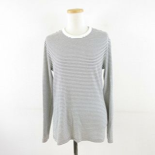 ユニクロ(UNIQLO)のユニクロ UNIQLO ソフトリブボーダークルーネックT 長袖 黒 XL(カットソー(長袖/七分))