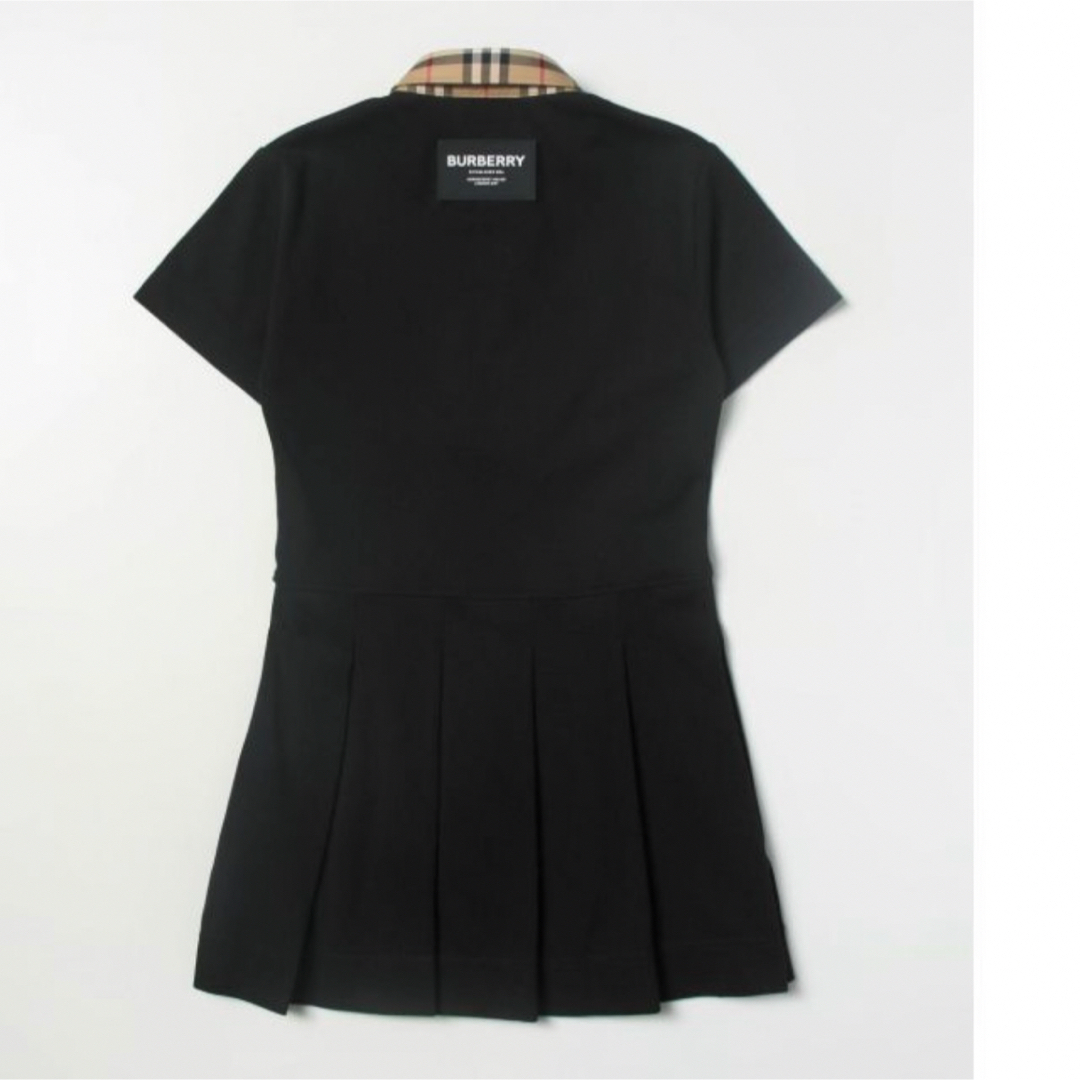 【BURBERRY・美品】バーバリー ミニワンピ 黒 38 M 美品 BURBERRY - Burberry バーバリー ポロワンピース チェックトリム