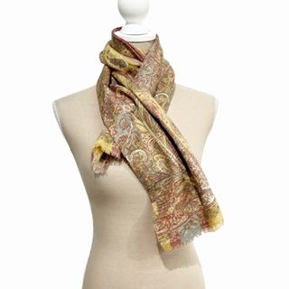 エトロ(ETRO)のエトロ ETRO スカーフ ストール シルク混 マルチカラー 黄 ■WY(ハンカチ/ポケットチーフ)