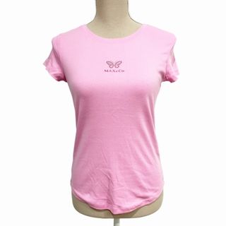 マックスアンドコー(Max & Co.)のマックス&コー Tシャツ カットソー ロゴ ビジュー 半袖 ピンク L ■WY(カットソー(半袖/袖なし))