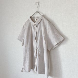 クラウドナイン(CLOUD NINE)のクラウドナイン　コットンシャンブレー　花柄プリントブラウス(シャツ/ブラウス(半袖/袖なし))