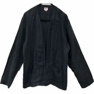 モモタロウジーンズ(MOMOTARO JEANS)の＊桃太郎ジーンズ リネン 麻 ヘリンボーン カーディガン ノーカラーシャツ 44(カーディガン)
