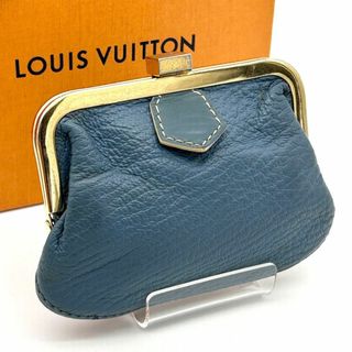 ルイヴィトン(LOUIS VUITTON)のルイヴィトン スハリ コインケース ブルー がま口 小銭入れ(コインケース)