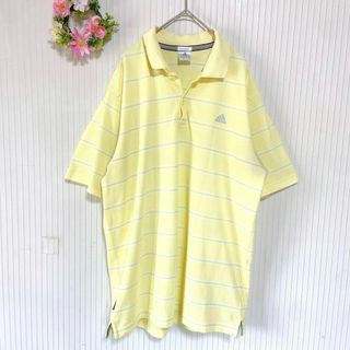 アディダス(adidas)の美品★ 【アディダス／clima365】 ゴルフ ポロシャツ L相当 ボーダー(ポロシャツ)