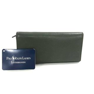 ポロラルフローレン(POLO RALPH LAUREN)の■美品■ POLO RALPH LAUREN ポロラルフローレン レザー 二つ折り 長財布 ウォレット 小銭入れ 札入れ メンズ グリーン系 DI2372(長財布)