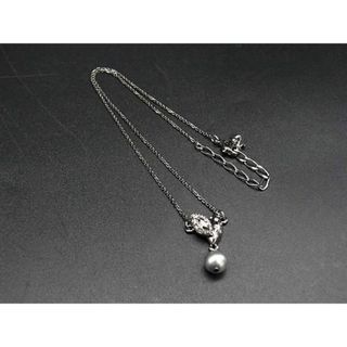 スワロフスキー(SWAROVSKI)の■美品■ SWAROVSKI スワロフスキー ラインストーン パール ネックレス ペンダント アクセサリー レディース シルバー系 DH7677(ネックレス)