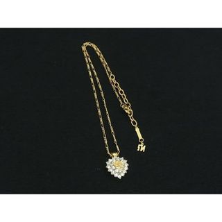 ニナリッチ(NINA RICCI)の■美品■ NINA RICCI ニナリッチ ロゴモチーフ ラインストーン ネックレス ペンダント アクセサリー レディース ゴールド系 DI7765(ネックレス)