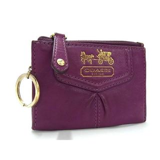 コーチ(COACH)のCOACH コーチ レザー キーリング付き コインパース コインケース 小銭入れ レディース パープル系 DJ0648(その他)