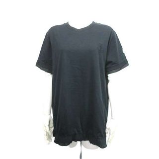 モンクレール(MONCLER)の【中古】MONCLER モンクレール トップス Tシャツ サイドレースロゴ サイズXL ブラック 綿 レディース＿S08＿s-0370-r08(カットソー(半袖/袖なし))