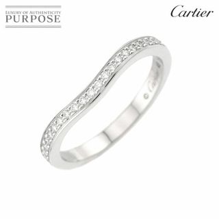 カルティエ(Cartier)のカルティエ Cartier バレリーナ カーブ #48 リング ハーフ ダイヤ Pt プラチナ 指輪【証明書付き】 90286035(リング(指輪))
