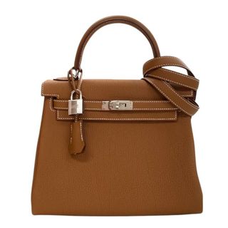 エルメス(HERMES)の　エルメス HERMES ケリー25 内縫い W刻 ゴールド シルバー金具 トゴ レディース ハンドバッグ(ハンドバッグ)