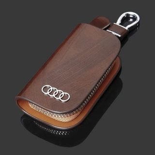 アウディ(AUDI)キーケース レザー 革 キーカバー 高級 黒 2(キーホルダー)